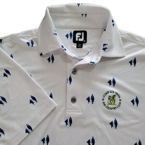FootJoy Men's Size Small White Polo AOP Golfers 122nd US Open Squirrel Logo